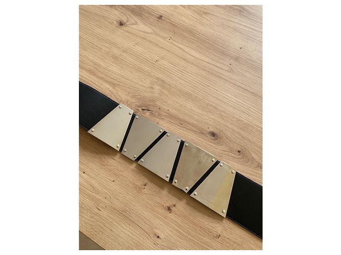 Saint Laurent Gürtel aus schwarzem Leder 80cm - Ansicht 3