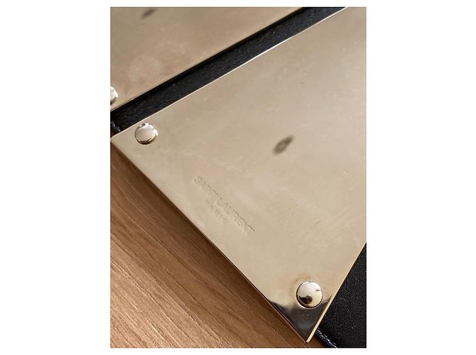 Saint Laurent Gürtel aus schwarzem Leder 80cm - Ansicht 4