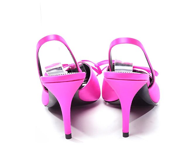 Sandali Balenciaga in seta rosa - vista 4