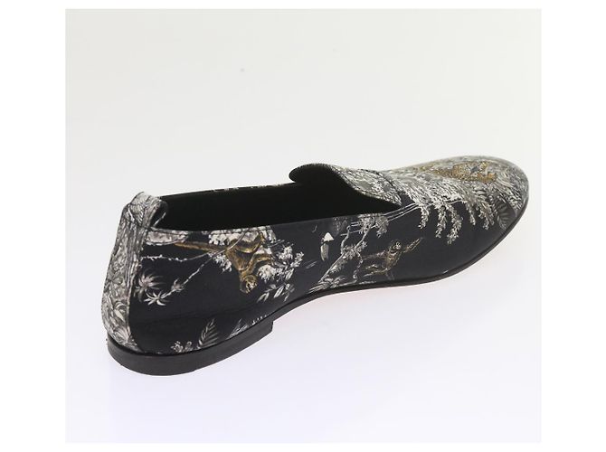 Hermès HERMES Jungle Semelle Cuir Schuhe Canvas 42.5 Schwarz Weiß Braun Auth bs9909 - Ansicht 16
