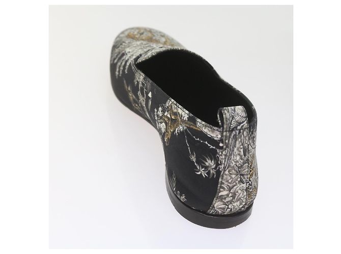 Hermès HERMES Jungle Semelle Cuir Schuhe Canvas 42.5 Schwarz Weiß Braun Auth bs9909 - Ansicht 4