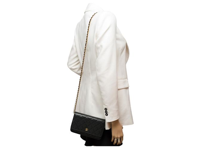 Sac CHANEL Wallet on Chain en Cuir Noir - 101574 - vue 12