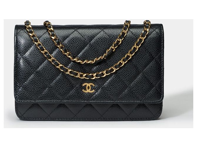 Sac CHANEL Wallet on Chain en Cuir Noir - 101574 - vue 2