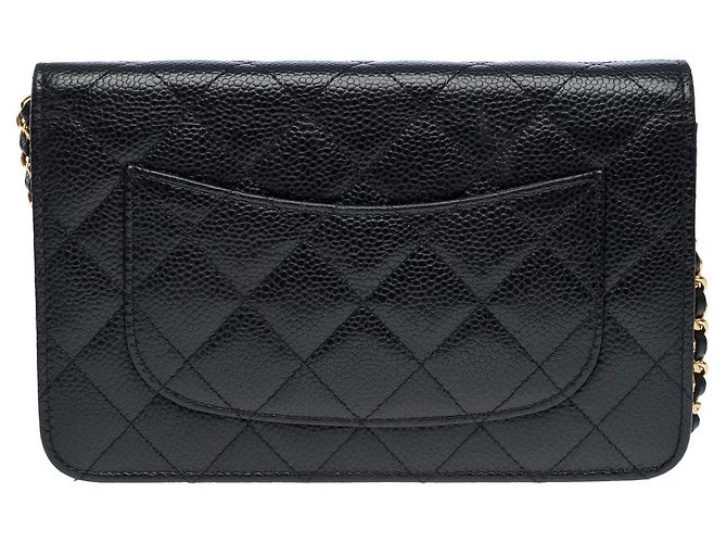 Sac CHANEL Wallet on Chain en Cuir Noir - 101574 - vue 4
