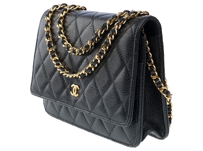 Sac CHANEL Wallet on Chain en Cuir Noir - 101574 - vue 5
