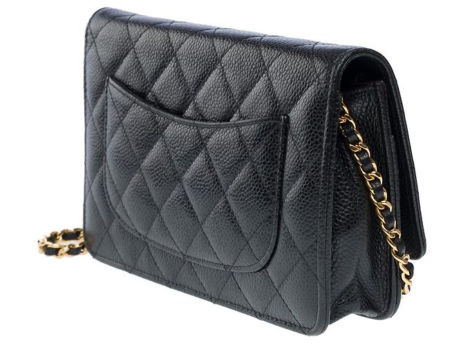 Sac CHANEL Wallet on Chain en Cuir Noir - 101574 - vue 6