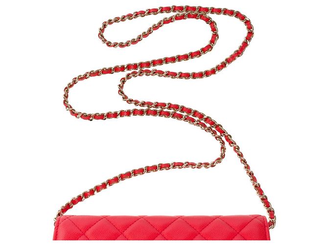 CHANEL Wallet on Chain Bag in Red Leather - 101577 - view 10