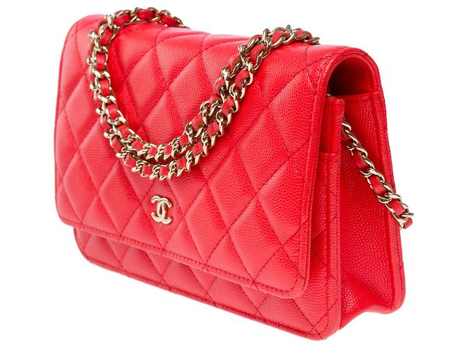 CHANEL Wallet on Chain Bag in Red Leather - 101577 - view 5
