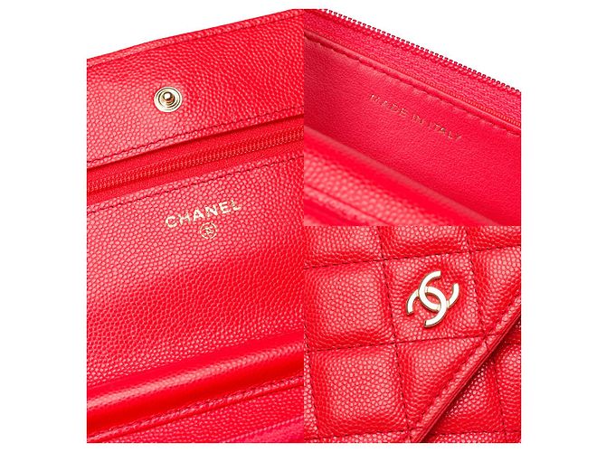 CHANEL Wallet on Chain Bag in Red Leather - 101577 - view 7