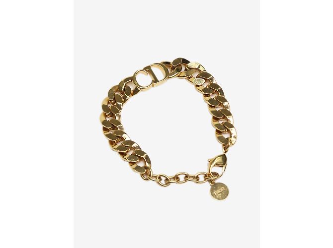 Christian Dior Bracelet CD maille gourmette dorée - vue 2