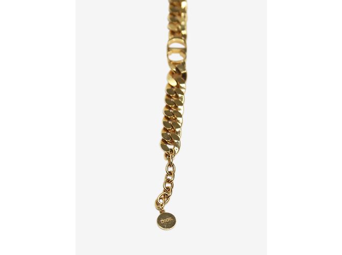 Christian Dior Bracelet CD maille gourmette dorée - vue 3