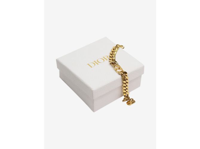 Christian Dior Bracelet CD maille gourmette dorée - vue 4