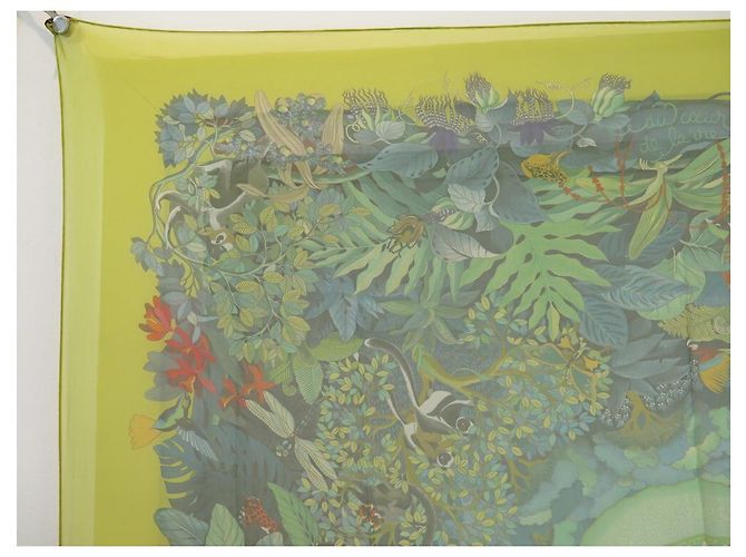 Aline Hermès SCIARPA HERMES NEL CUORE DELLA VITA IN CHIFFON DI SETA QUADRATO 90 Sciarpa di seta cm Verde - vista 2