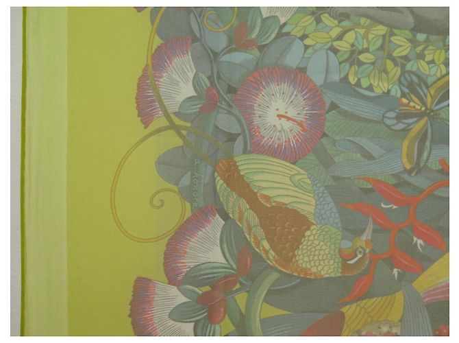 Aline Hermès SCIARPA HERMES NEL CUORE DELLA VITA IN CHIFFON DI SETA QUADRATO 90 Sciarpa di seta cm Verde - vista 4