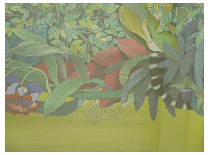 Aline Hermès SCIARPA HERMES NEL CUORE DELLA VITA IN CHIFFON DI SETA QUADRATO 90 Sciarpa di seta cm Verde - vista 5