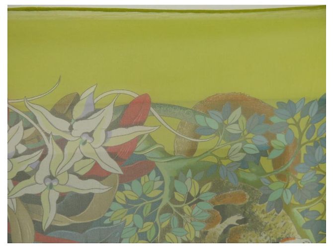 Aline Hermès SCIARPA HERMES NEL CUORE DELLA VITA IN CHIFFON DI SETA QUADRATO 90 Sciarpa di seta cm Verde - vista 6