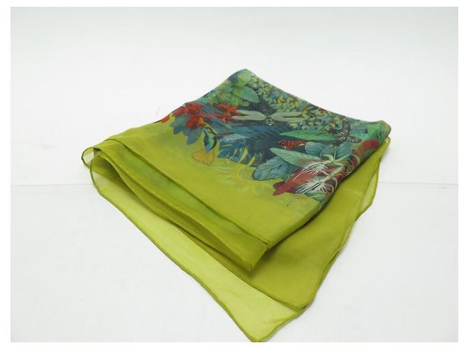 Aline Hermès SCIARPA HERMES NEL CUORE DELLA VITA IN CHIFFON DI SETA QUADRATO 90 Sciarpa di seta cm Verde - vista 9