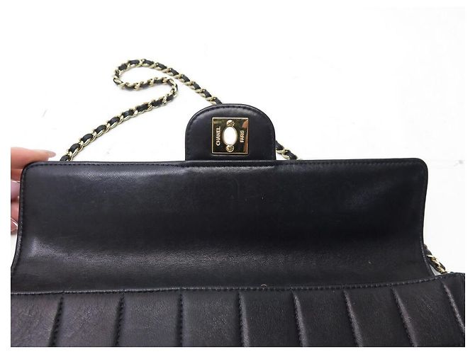 BORSA A MANO CHANEL EAST WEST CHOCOLATE BAR IN PELLE TRAPUNTATA NERA Nero - vista 7