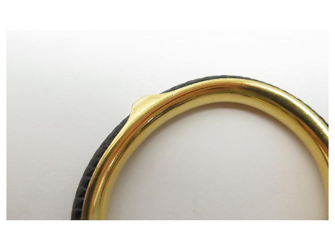 Hermès BRACCIALE + ANELLO SCIARPA HERMES KYOTO T RING19 48 ANELLO IN METALLO E PELLE D'oro - vista 11