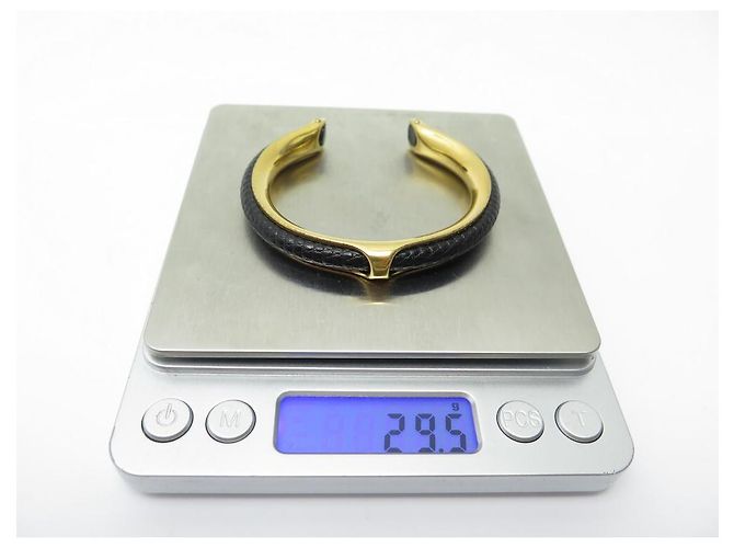 Hermès BRACCIALE + ANELLO SCIARPA HERMES KYOTO T RING19 48 ANELLO IN METALLO E PELLE D'oro - vista 12