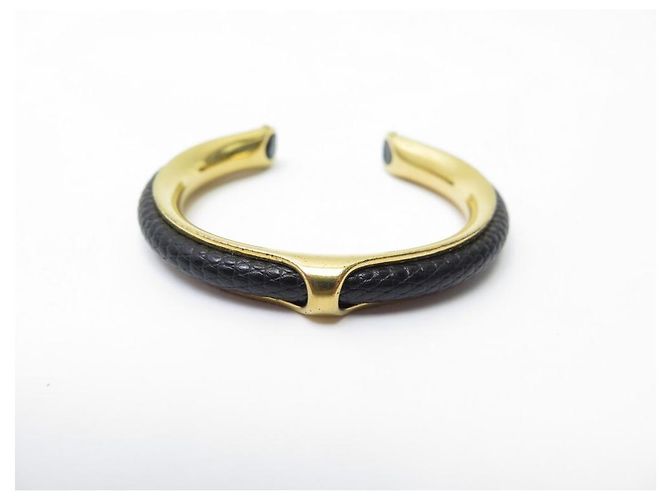 Hermès BRACCIALE + ANELLO SCIARPA HERMES KYOTO T RING19 48 ANELLO IN METALLO E PELLE D'oro - vista 2