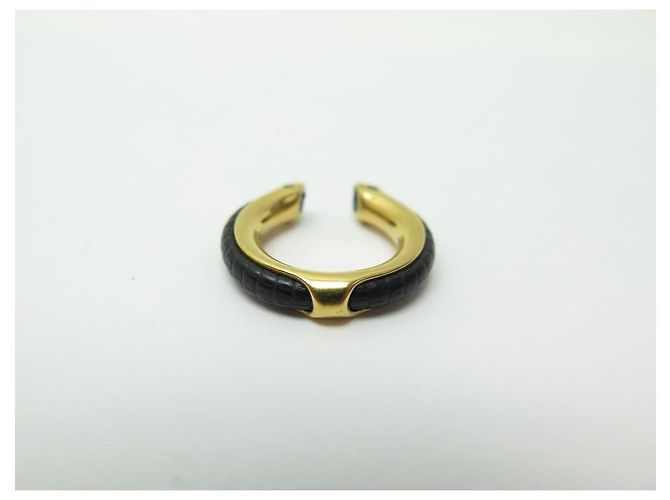Hermès BRACCIALE + ANELLO SCIARPA HERMES KYOTO T RING19 48 ANELLO IN METALLO E PELLE D'oro - vista 5