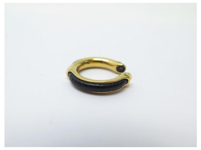 Hermès BRACCIALE + ANELLO SCIARPA HERMES KYOTO T RING19 48 ANELLO IN METALLO E PELLE D'oro - vista 6