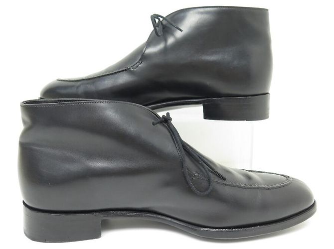 SCARPE JOHN LOBB STIVALI FOWEY 8E 42 SCARPE CHUKKA + POCHON IN PELLE NERA - vista 2