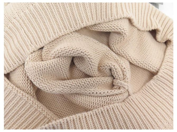 NEUER BALENCIAGA CREWNECK CREST STRICKPULLOVER 664369 S OVERSIZE WOLL-SWEATSHIRT Beige - Ansicht 5