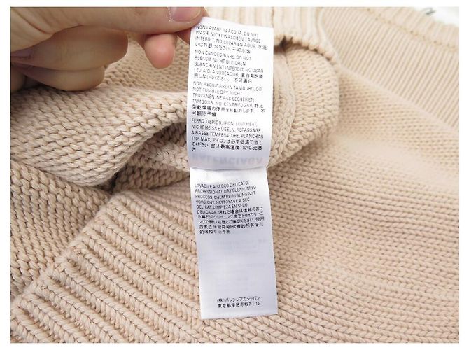 NEUER BALENCIAGA CREWNECK CREST STRICKPULLOVER 664369 S OVERSIZE WOLL-SWEATSHIRT Beige - Ansicht 8