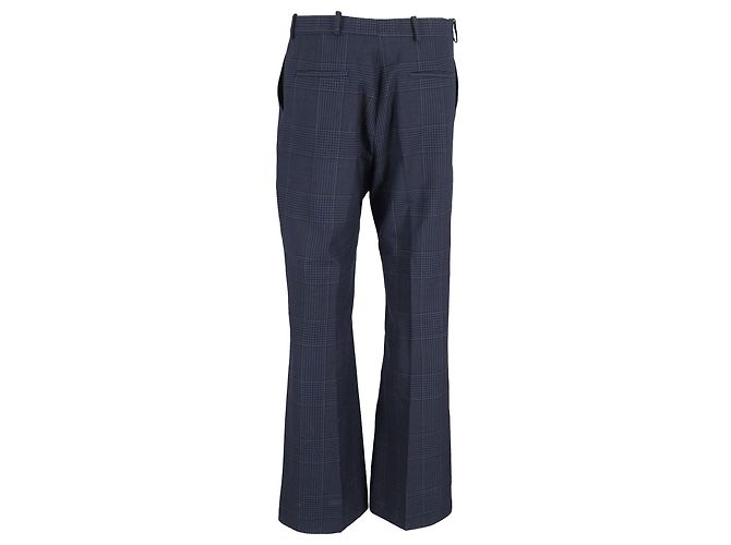 Balenciaga Karierte Hose aus blauer Baumwolle Marineblau - Ansicht 3