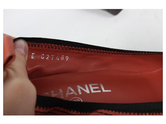 Chanel Absatzschuhe Leder Koralle Größe 38 - Ansicht 15