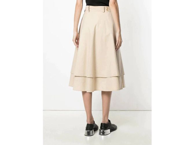 Yohji Yamamoto Beiger Baumwollrock - Ansicht 2