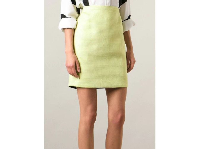 Gianfranco Ferré Lime Cotton Skirt Golden - view 2