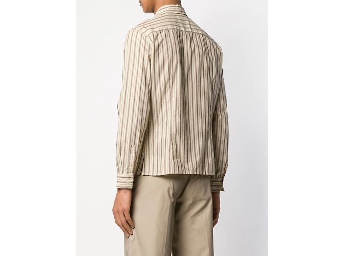 Camicia Romeo Gigli in cotone a righe beige - vista 3
