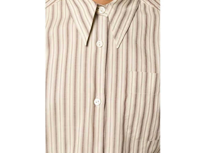 Camicia Romeo Gigli in cotone a righe beige - vista 4