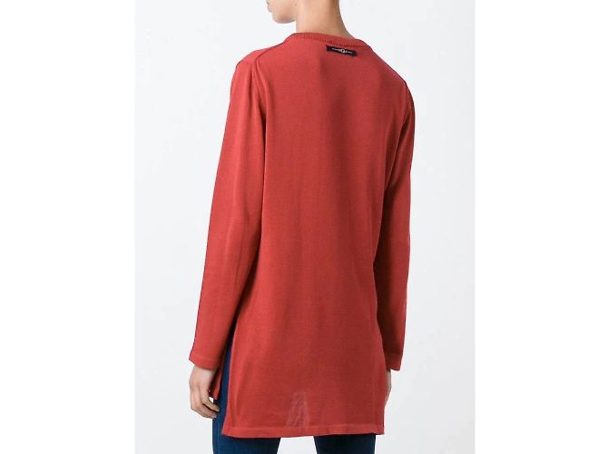 Pull en laine rouge Romeo Gigli - vue 4
