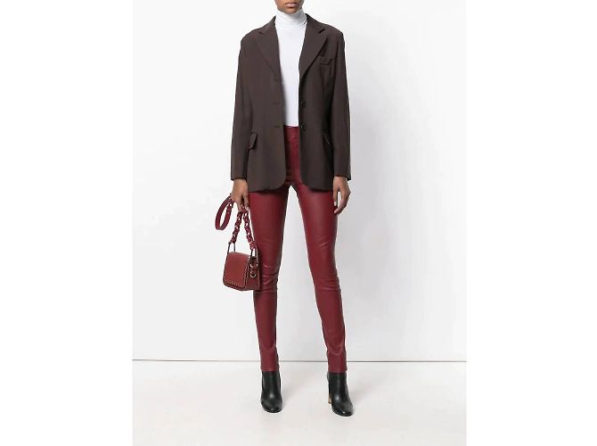 Blazer de lana marrón Moschino Castaño - vista 2