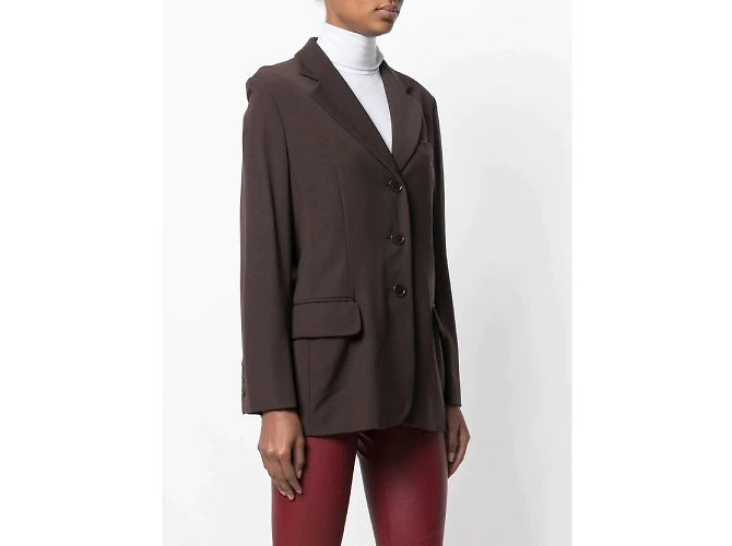 Blazer de lana marrón Moschino Castaño - vista 3