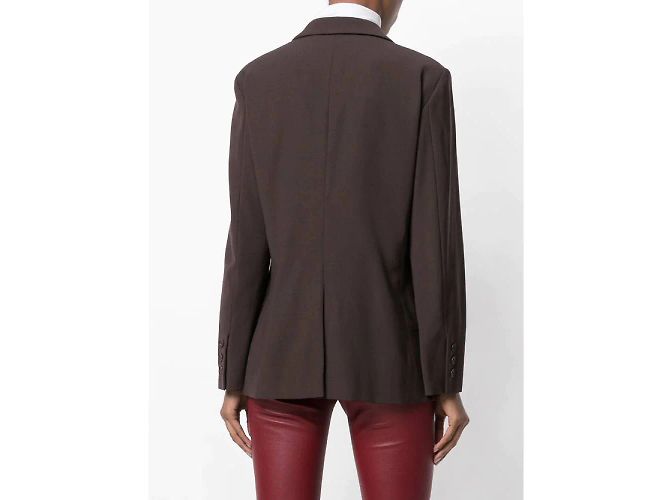 Blazer de lana marrón Moschino Castaño - vista 4