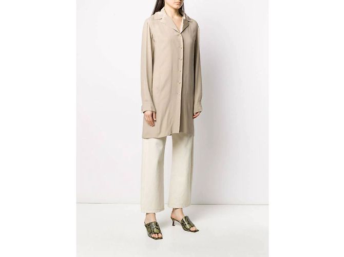 Gianfranco Ferré Camicia Lunga In Seta Beige - vista 2