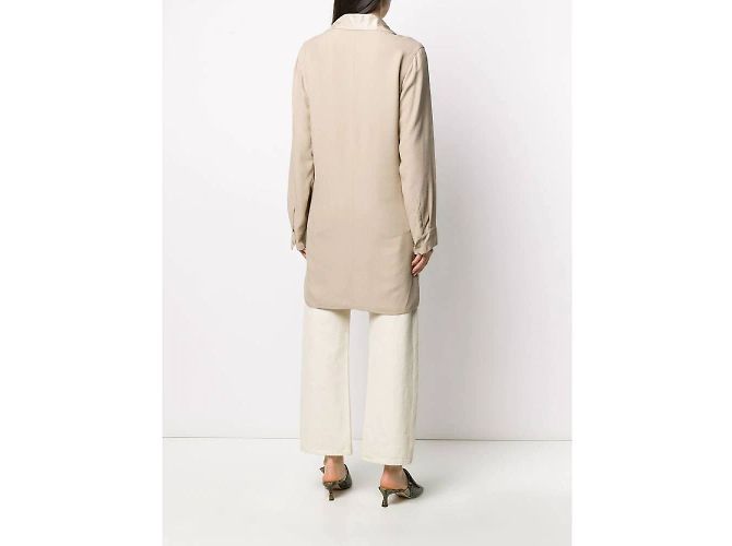 Gianfranco Ferré Camicia Lunga In Seta Beige - vista 4