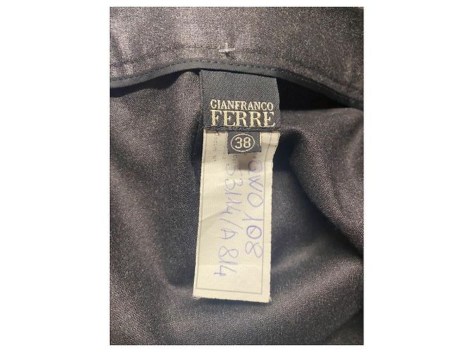 Gianfranco Ferré Pantalones pitillo de lana gris oscuro Burdeos - vista 6