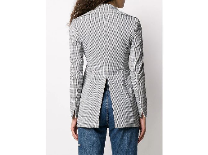 Blazer Romeo Gigli a quadri blu e bianchi Bianco Sabbia - vista 4