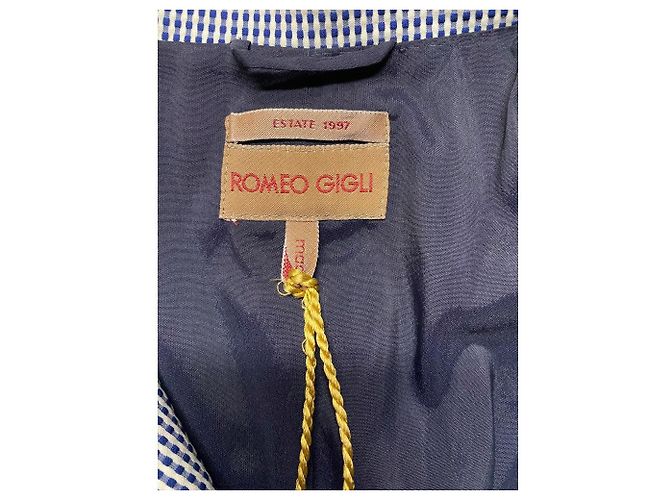 Blazer Romeo Gigli a quadri blu e bianchi Bianco Sabbia - vista 6