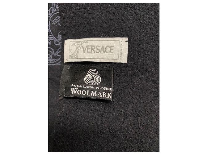 Sciarpa Versace in lana vergine nera Nero - vista 4