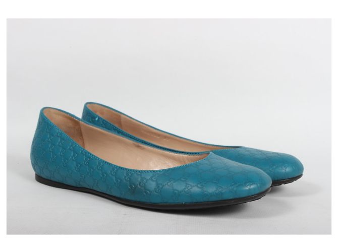 Ballerine Gucci in pelle blu - vista 3