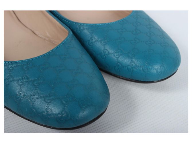 Ballerine Gucci in pelle blu - vista 4