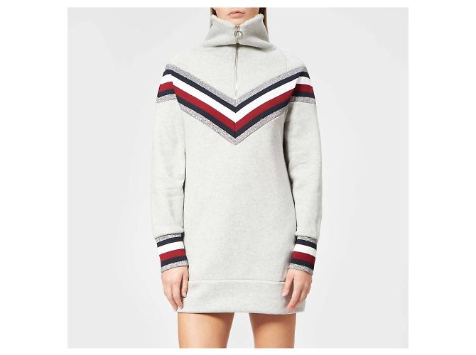 Tommy Hilfiger Sweatkleid Grau Baumwolle Mehrfarben - Ansicht 10