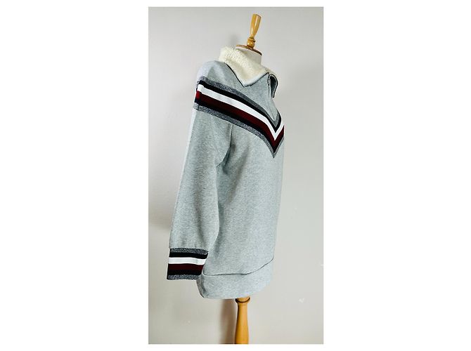 Tommy Hilfiger Sweatkleid Grau Baumwolle Mehrfarben - Ansicht 4
